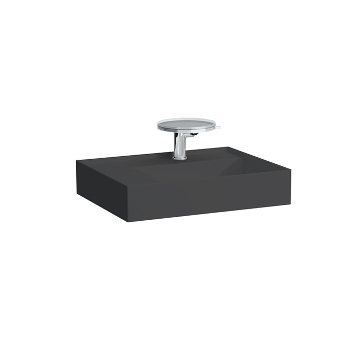 Laufen Kartell Раковина 60х46х12 см, 1 отв., без перелива, цвет: черный глянцевый