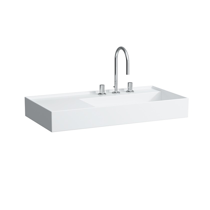 Laufen Kartell Раковина 90х46х12 см, 3 отв., без перелива, покрытие LCC, цвет: белый