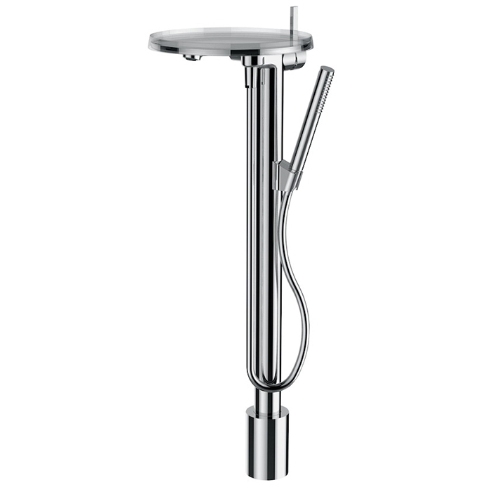 Laufen Kartell Смеситель для ванны на 1 отв, напольный с ручным душем, цвет: хром