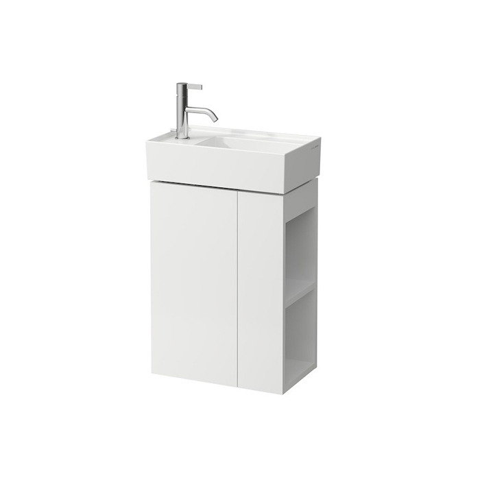 Laufen Kartell Тумба c раковиной 44х27х60см., петли слева, полка открытая справа, цвет: белый матовый