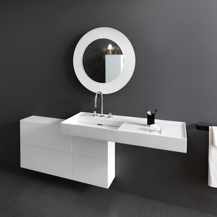 Laufen Kartell Тумба под раковину справа, 120х27х61см, с 1 дверцей и 2 створками, подвесная, покрытие LCC, цвет: белый матовый