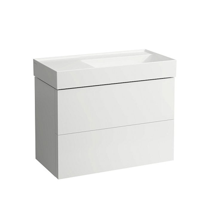 Laufen Kartell Тумба с раковиной 88x45x60см, без отв.,2 ящика, органайзер для ящика, с полочкой слева, цвет: белый матовый