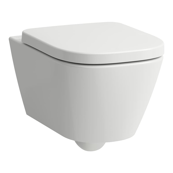 Laufen Meda Унитаз 54x36x35.5см., подвесной, безободковый, смыв Tornado, с сиденьем микролифт, цвет: белый глянцевый