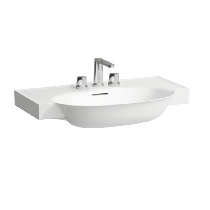 Laufen New Classic Раковина накладная 80х48х7.5см, с 3 отв., с переливом, цвет: белый матовый