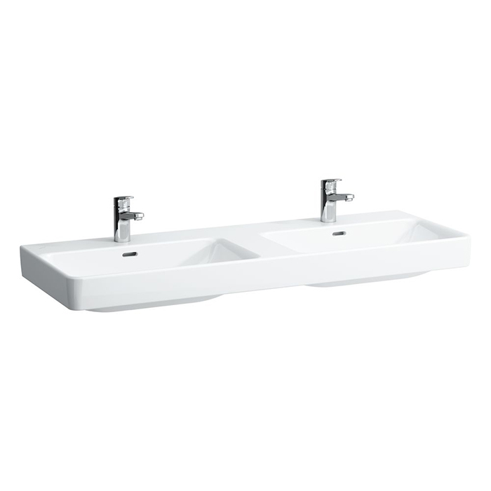 Laufen Pro S Раковина двойная 130x46.5см., подвесная, с 1 отв., на каждую раковину, цвет: белый глянцевый