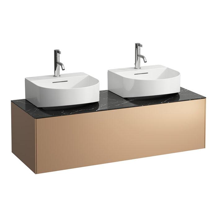 Laufen Sonar Тумба и раковина 117.7х45.5х34cм с 1 отв. под смеситель, цвет: медь/черный мрамор