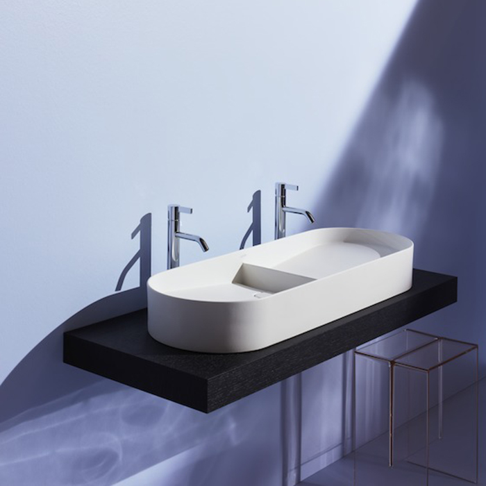 Laufen Sonar Раковина 100x37х13 см, без отв., двойная, без перелива, покрытие LCC, цвет: белый