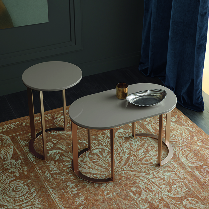 Milldue Edition Tailor  Столик напольный 65.4х35.4х39.2см., структура матовое розовое золото, цвет: глянцевый Argilla