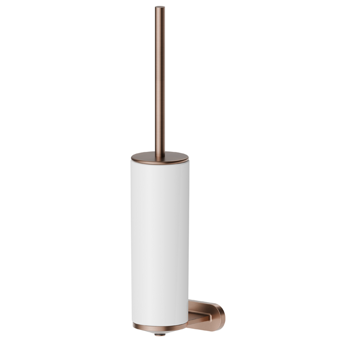 Newform Accessori tondi Туалетный ерш, подвесной, белая керамика, цвет: PVD brushed copper bronze
