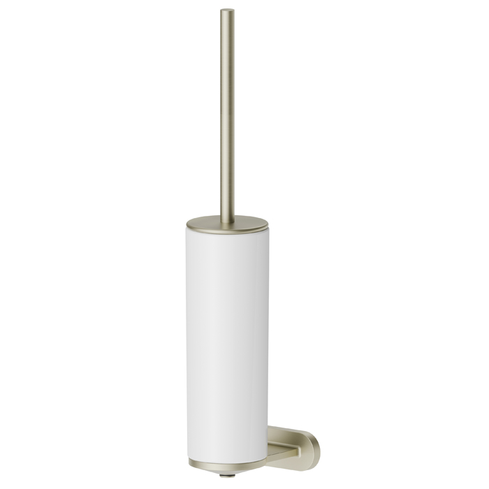 Newform Accessori tondi Туалетный ерш, подвесной, белая керамика, цвет: PVD brushed pale gold