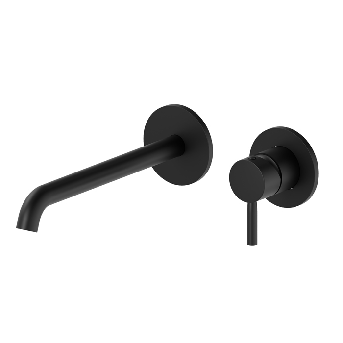 Newform Blink Смеситель для раковины, встраиваемый, длинный излив, внешняя часть, цвет: черный матовый