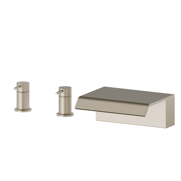 Newform Cascate Смеситель на борт ванны, излив водопад, цвет: gold satin