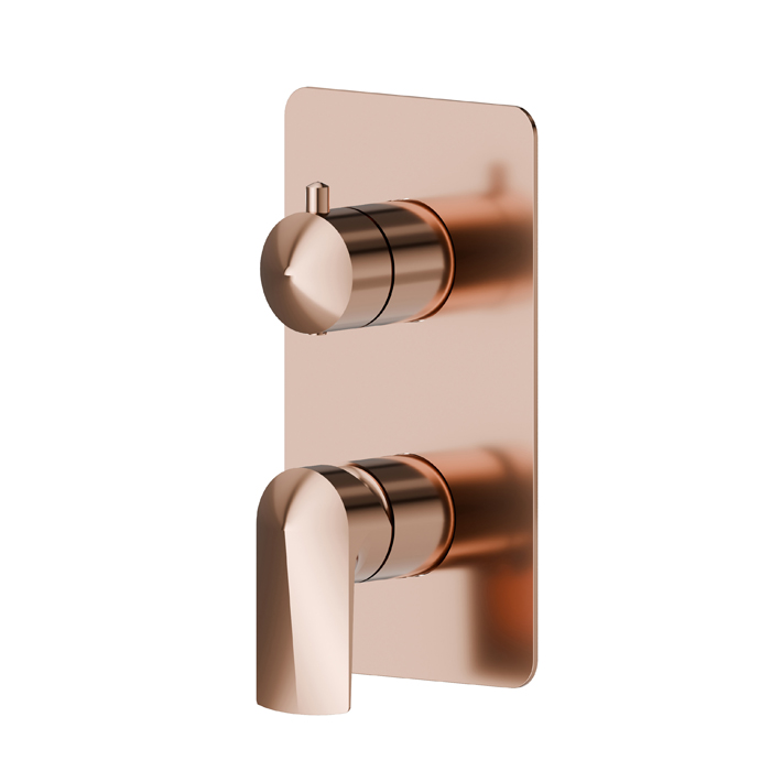 Newform Delta Zero Смеситель для душа, встраиваемый, 2 потока, внешняя часть, цвет: PVD copper bronze