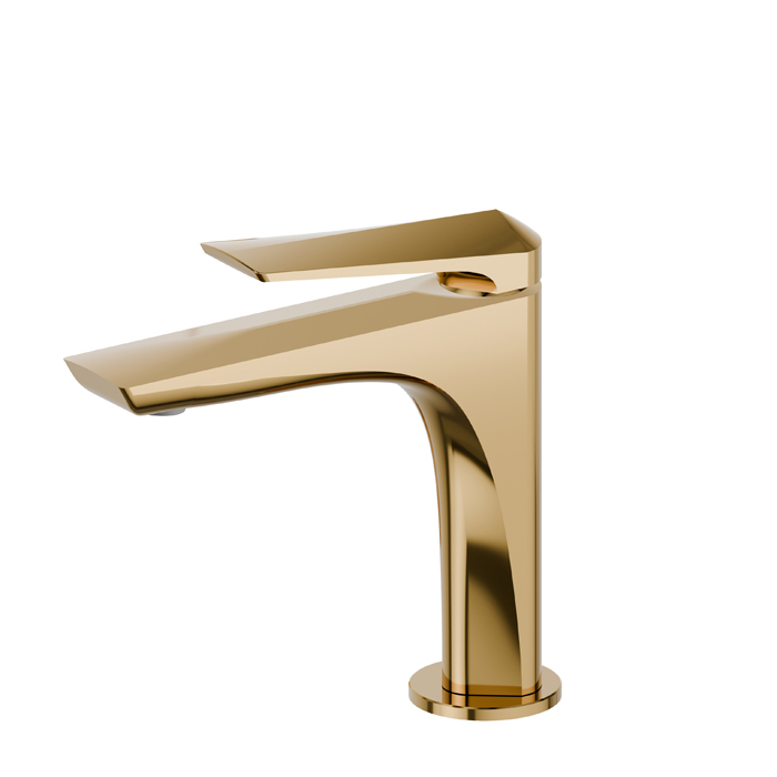 Newform Delta Zero Смеситель для раковины, 1 отв., цвет: PVD glossy gold