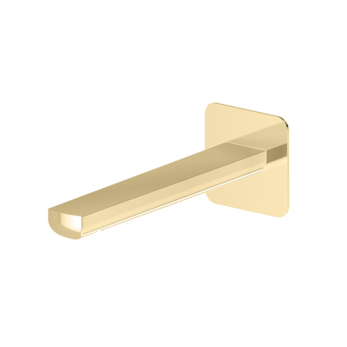 Newform Haka Излив для раковины 18.9см., настенный, с подключением на 1/2”, цвет: PVD brushed gold