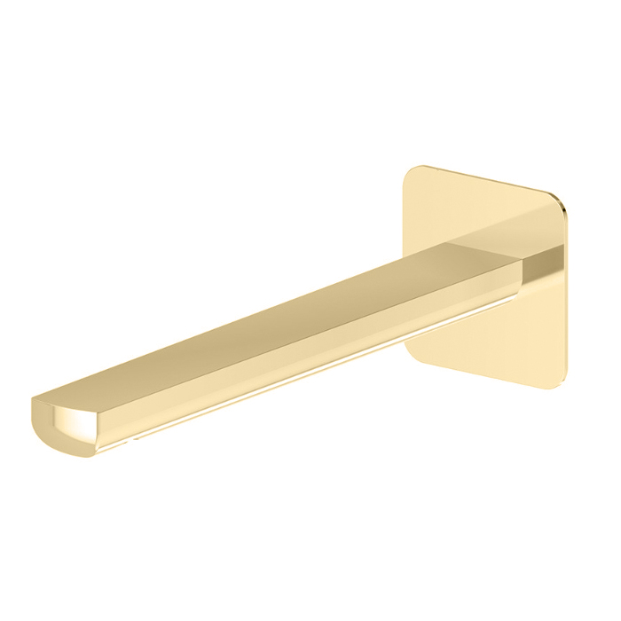 Newform Haka Излив для раковины 22.9см., настенный, с подключением на 1/2”, цвет: PVD brushed gold