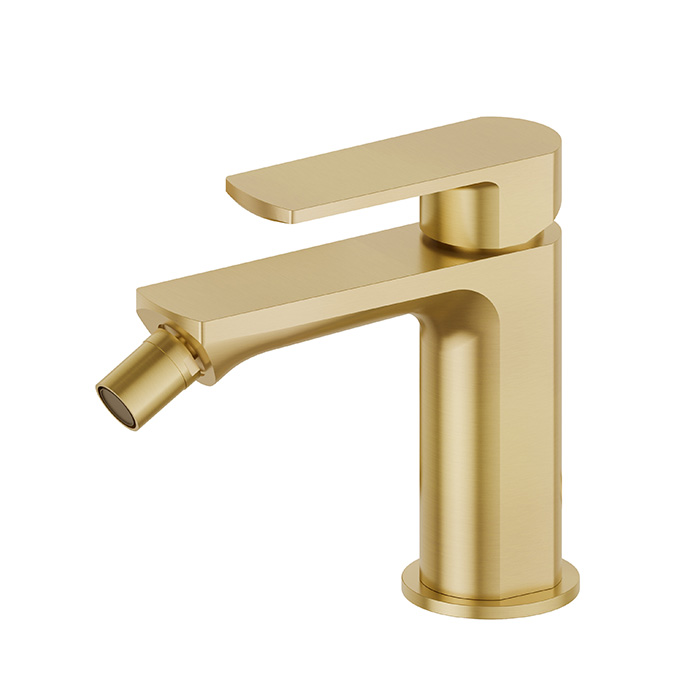 Newform Haka Смеситель для биде, 1 отв., без донного клапана, цвет: PVD brushed gold