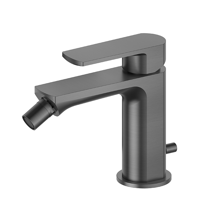 Newform Haka Смеситель для биде, 1 отв., с донным клапаном, цвет: PVD brushed gun metal