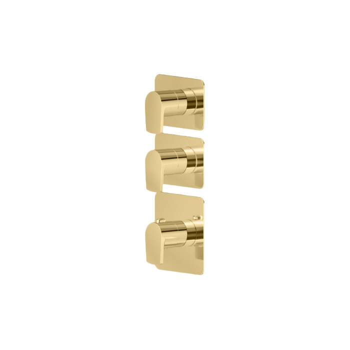 Newform Haka Смеситель для душа, термостатический, на 2 источника, цвет: PVD brushed gold