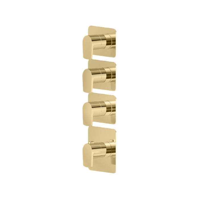 Newform Haka Смеситель для душа, термостатический, на 3 потока, цвет: PVD brushed gold
