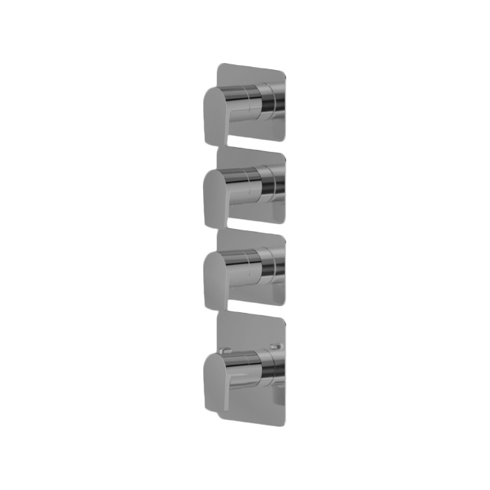 Newform Haka Смеситель для душа, термостатический, на 3 потока, цвет: PVD brushed stainless steel