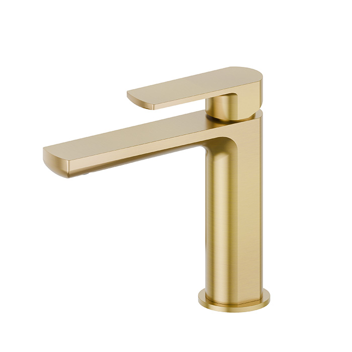 Newform Haka Смеситель для раковины, 1 отв., без донного клапана, цвет: PVD brushed gold