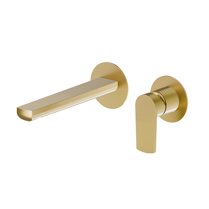 Newform Haka Смеситель для раковины, настенный, без донного клапана, цвет: PVD brushed gold