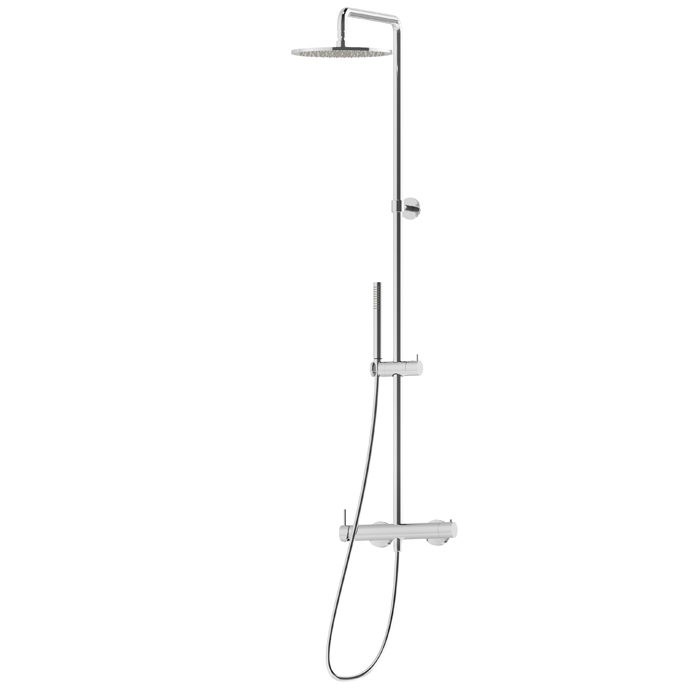 Newform Shower Душевая стойка со смесителем, переключателем, верхним и ручным душем, цвет: хром