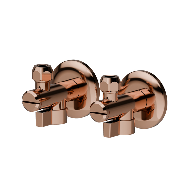 Newform Выход из стены, шаровой кран с подключением на 1/2” и фильтром, цвет: PVD copper bronze