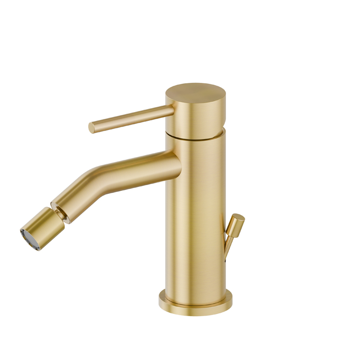 Newform X-Steel 316 Смеситель для биде, 1 отв., с донным клапаном, цвет: PVD brushed gold
