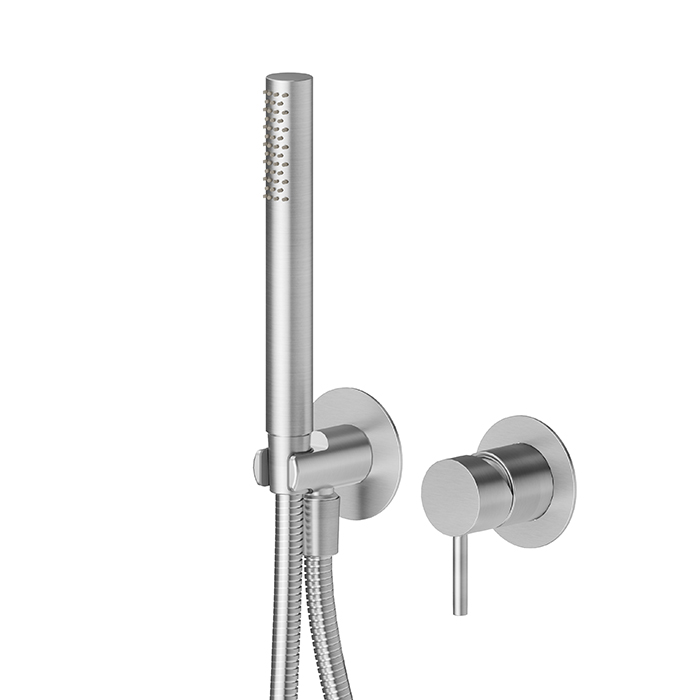 Newform X-STEEL 316 Смеситель для душа, встраиваемый,, ручной душ, кронштейн, шланг 150 см, цвет: нержавеющая сталь