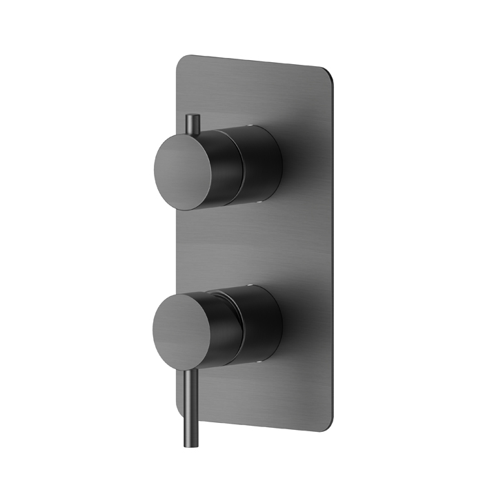 Newform X-Steel 316 Смеситель для душа, встраиваемый, 2 потока, внешняя часть, цвет: PVD brushed gun metal