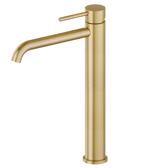 Newform X-Steel 316 Смеситель для раковины, 1 отв., высокий, цвет: PVD brushed gold