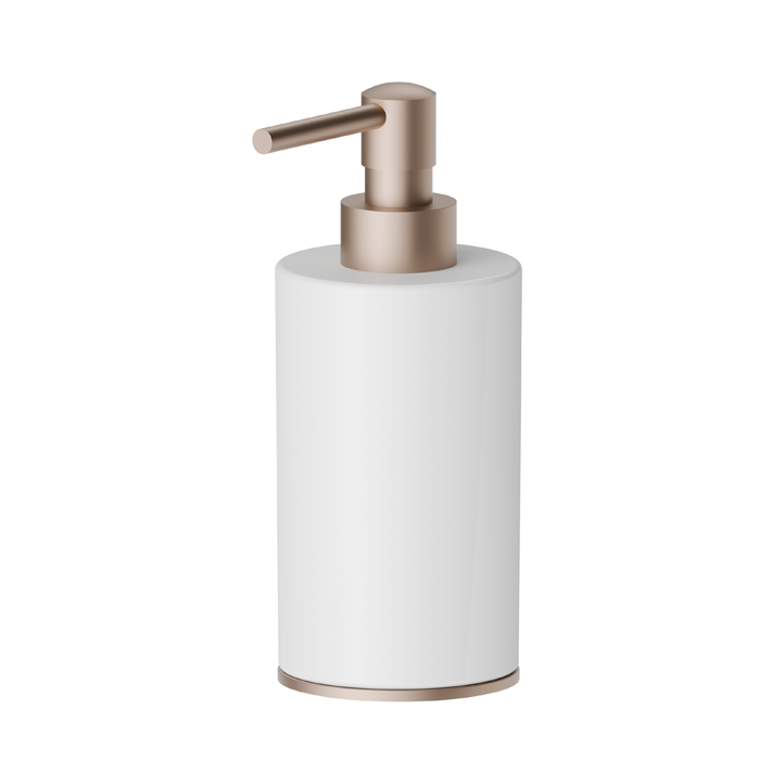 Newform XT Дозатор для мыла настольный, керамика белая, цвет: Copper Satin