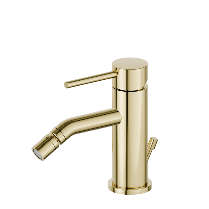 Newform XT Смеситель для биде, 1 отв., с донным клапаном, цвет: PVD glossy gold
