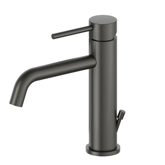 Newform XT Смеситель для раковины, 1 отв., длинный излив и донным клапаном, цвет: carbon satin