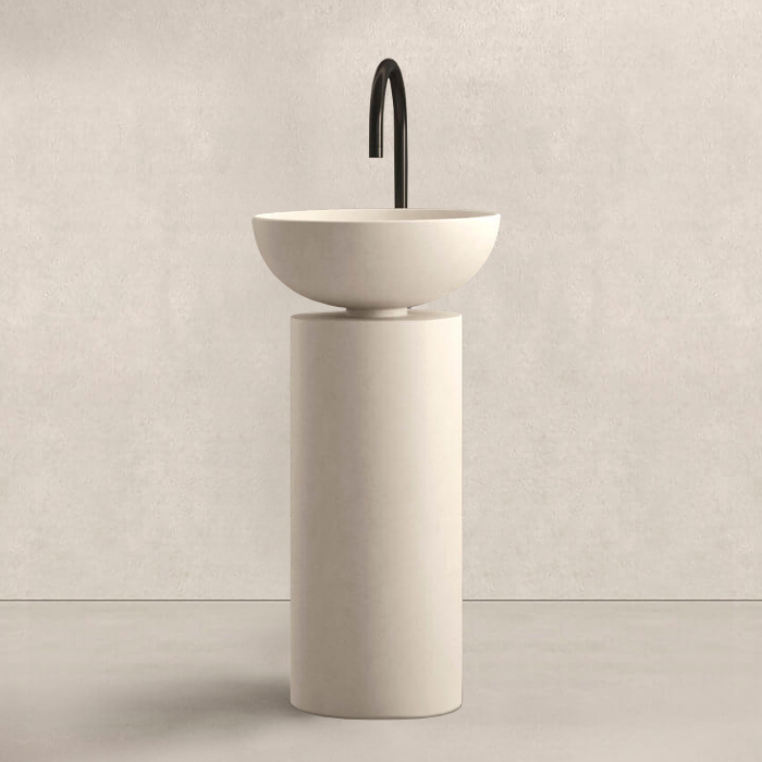 Noorth milldue edition SABA 45 Раковина напольная Ø45x90см, слив в пол, без отв., цвет: Caolino