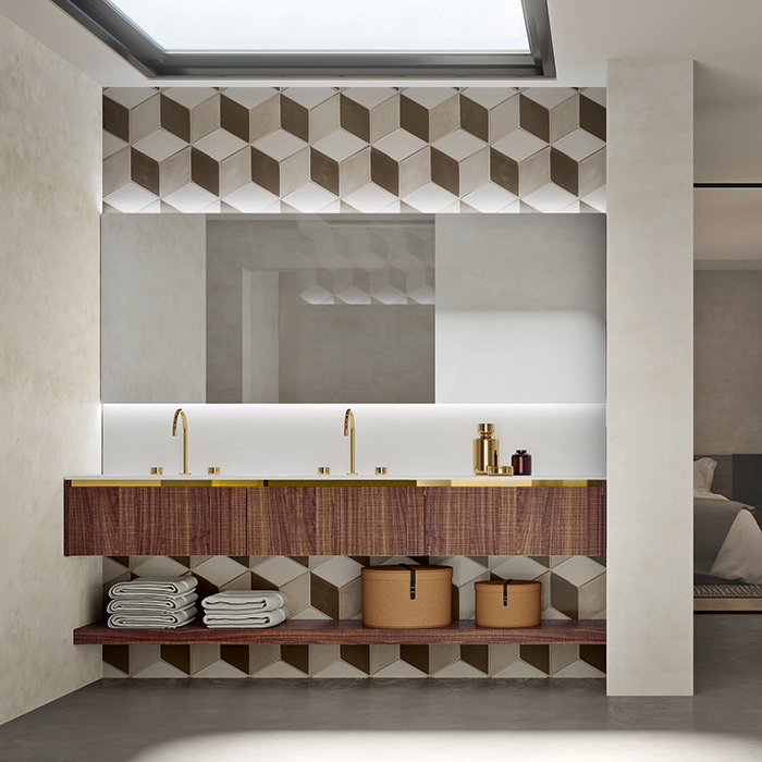 Oasis Eden Композиция №4 Комплект мебели подвесная 71.2х52.5см., цвет: Walnut Carved/белый/золото