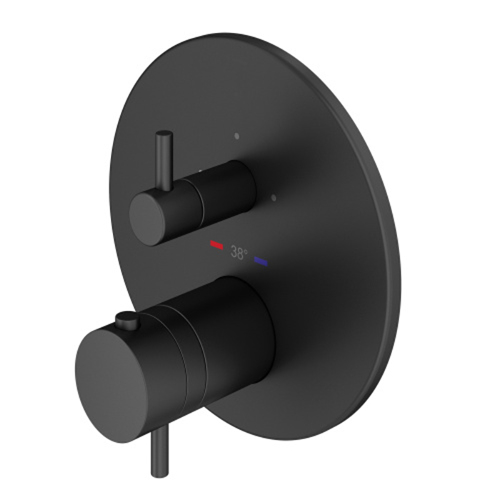 Plumberia Selection PSBOX Смеситель для душа, встраиваемый, термостатический, на 3 выхода, цвет: черный матовый