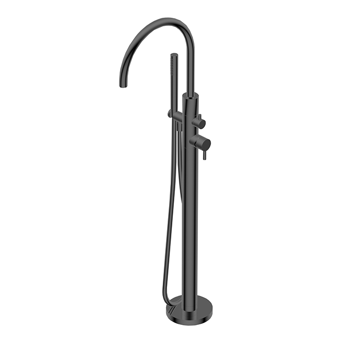 Ritmonio Diametro35 S Смеситель для ванны, напольный, с ручным душем, цвет: Brushed Black Chrome