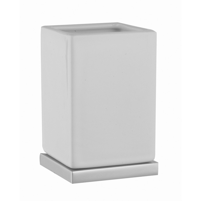 Stella Bamboo Quadro Стакан с подставкой настольный 1012/B016 цвет: хром