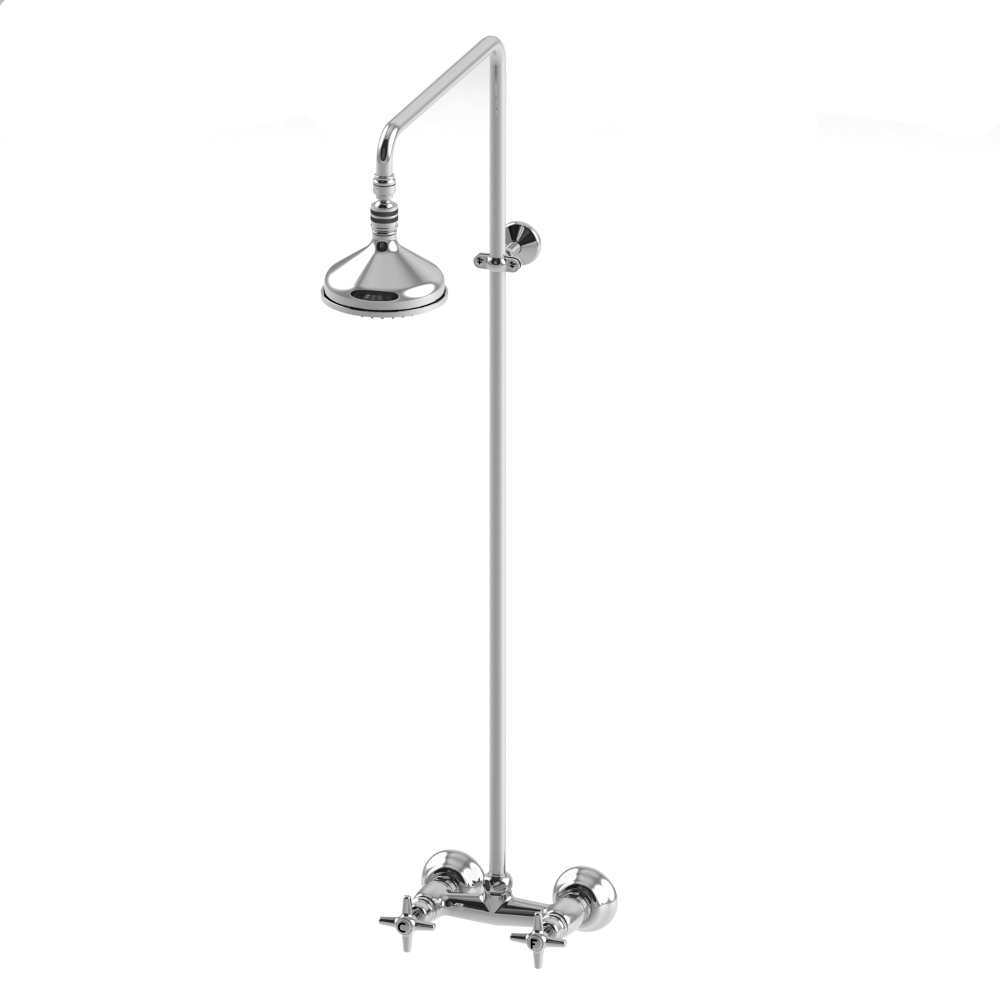 Stella Italica Душевой комплект 3283/301/314A-140: смеситель, штанга+верхний душ 140мм, цвет: хром