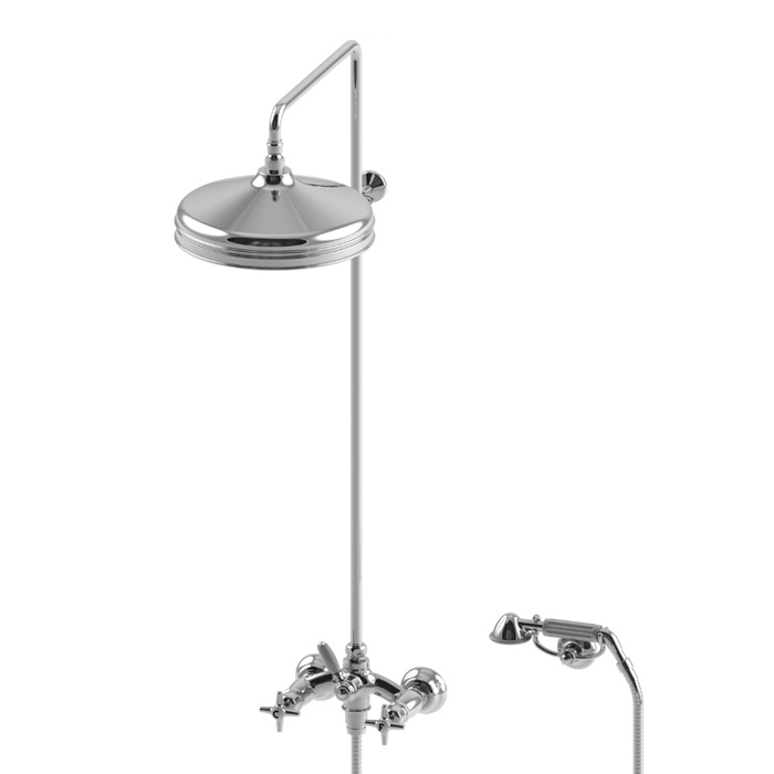Stella Italica Душевой комплект 3284/33-300: смеситель, штанга+ручной+верхний душ 300мм, цвет: хром