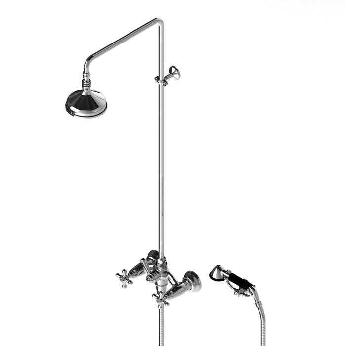 Stella Roma Душевой комплект 3284/301/314A-140: смеситель, штанга+ручной+верхний душ 140мм, цвет: хром