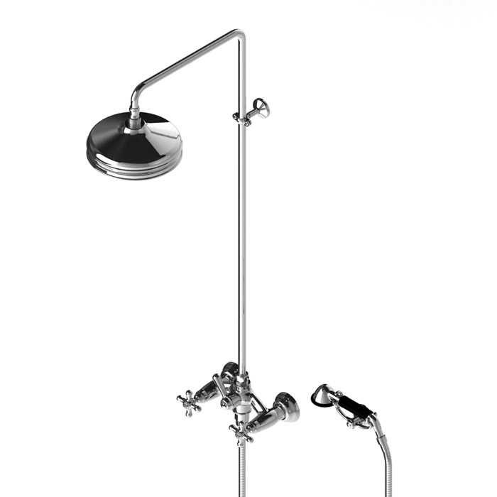 Stella Roma Душевой комплект 3284/301/314A-220: смеситель, штанга+ручной+верхний душ 220мм, цвет: хром