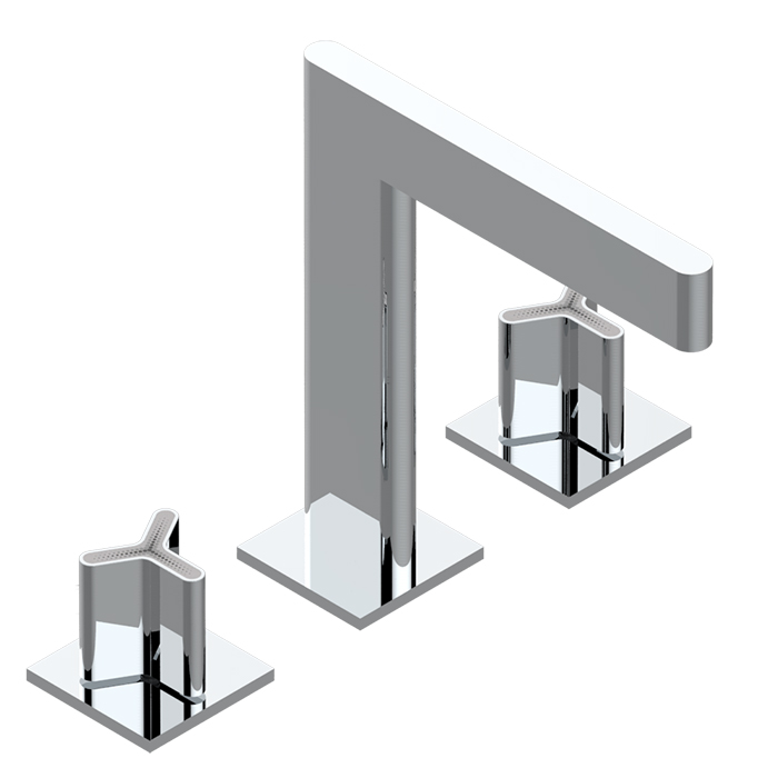 THG ICON-X TITANE Смеситель для раковины, 3 отв., с донным клапаном, цвет: хром