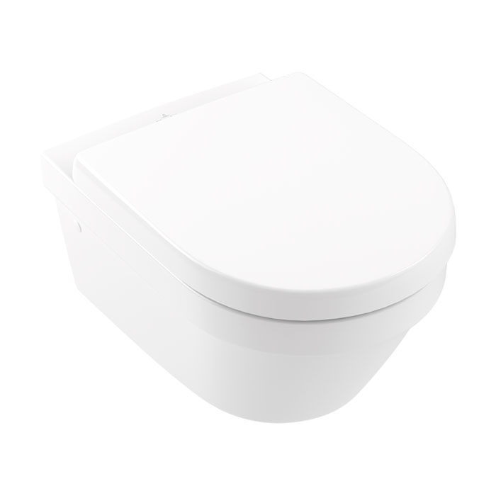 Villeroy&Boch Architectura Унитаз подвесной 37x53см, безободковый, сиденье микролифт, CeramicPlus, цвет: альпийский белый