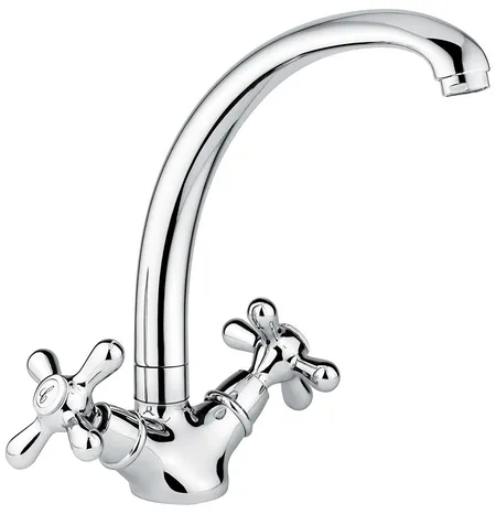 Emmevi Deco Classic, двухвентильный кухонный смеситель (поворотный излив 21 см), без донного клапана, цвет золото