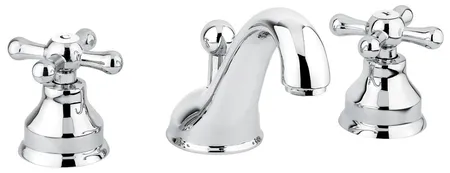 Emmevi Deco Classic, двухвентильный смеситель для раковины (излив 13 см), на 3 отверстия, с донным клапаном, цвет хром