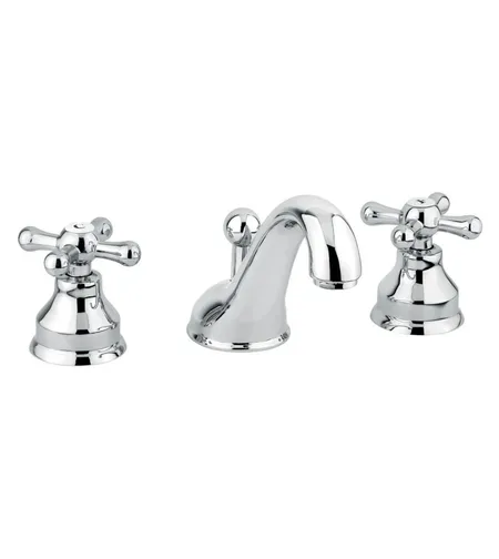 Emmevi Deco Classic, двухвентильный смеситель для раковины (излив 13 см), на 3 отверстия, с донным клапаном, цвет бронза